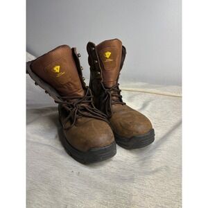 Men's Herman Survivors Brown Leather Round Safety size 9w